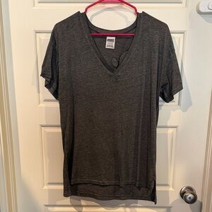 PINK Victoria's Secret Dark Gray V-Neck Tee